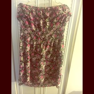 Floral Strapless Dress